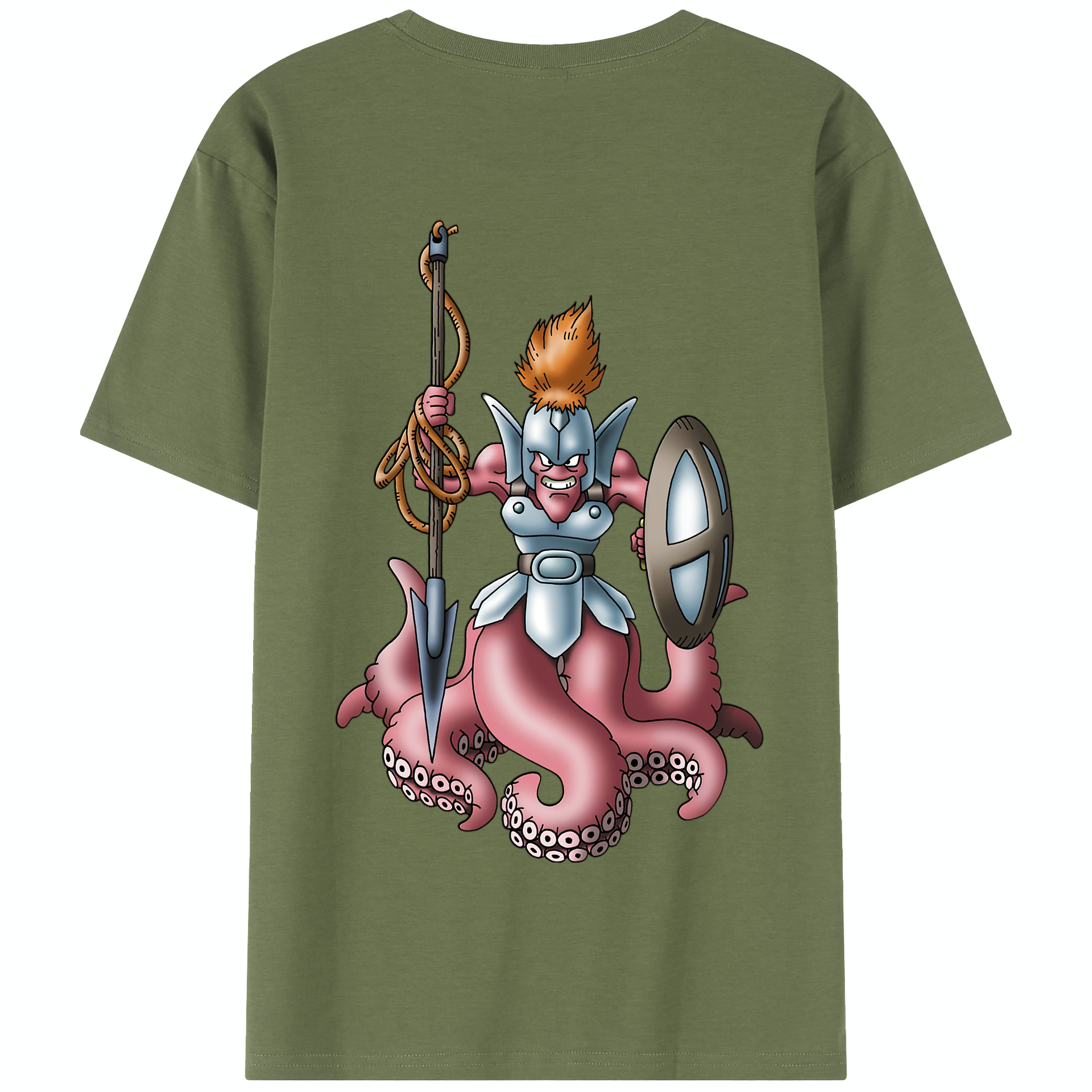 （画像用） ドラゴンクエスト Doragon Kuesuto Dragon Quest 綿100％半袖Tシャツ（背面プリント）